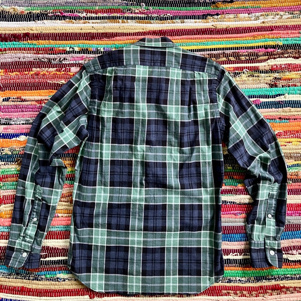 J. Crew ~ Slim button down shirt green plaid 100% cotton - Picture 7 of 7